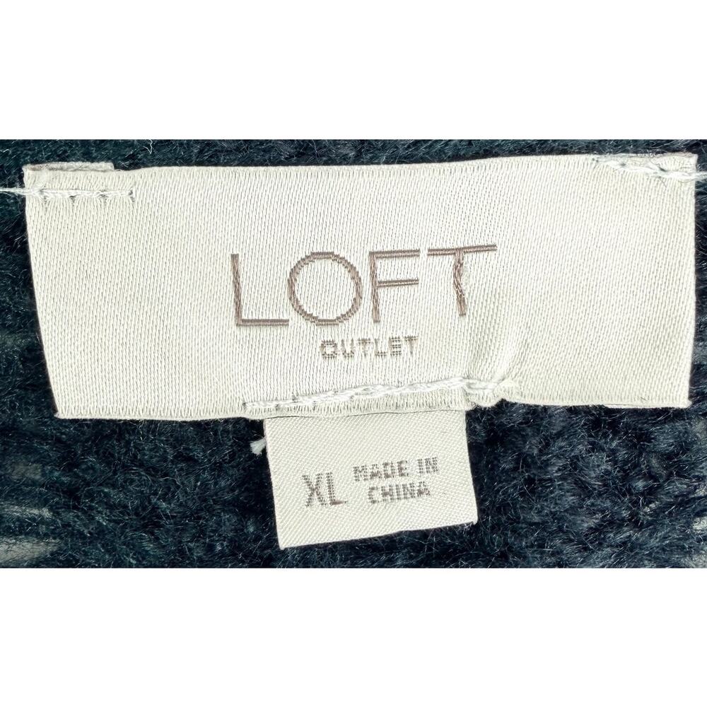 Loft Outlet Classic Cable Knit Navy Blue Cardigan XL - Picture 4 of 6